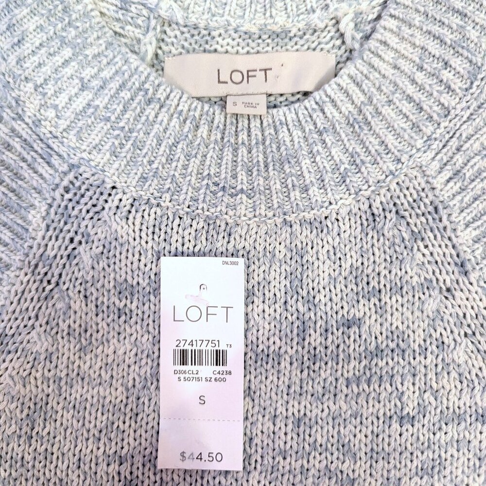 NWT LOFT |‎ Halter Sweater Tank Marled Light Blue Gray Knit Sleeveless | Small - Picture 4 of 11